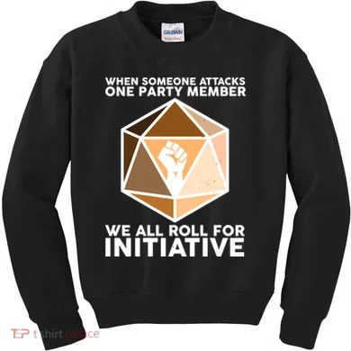 We All Roll For Initiative DnD Dice BLM Kids Sweatshirt