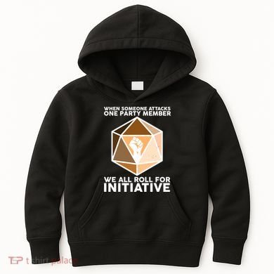 We All Roll For Initiative DnD Dice BLM Kids Hoodie