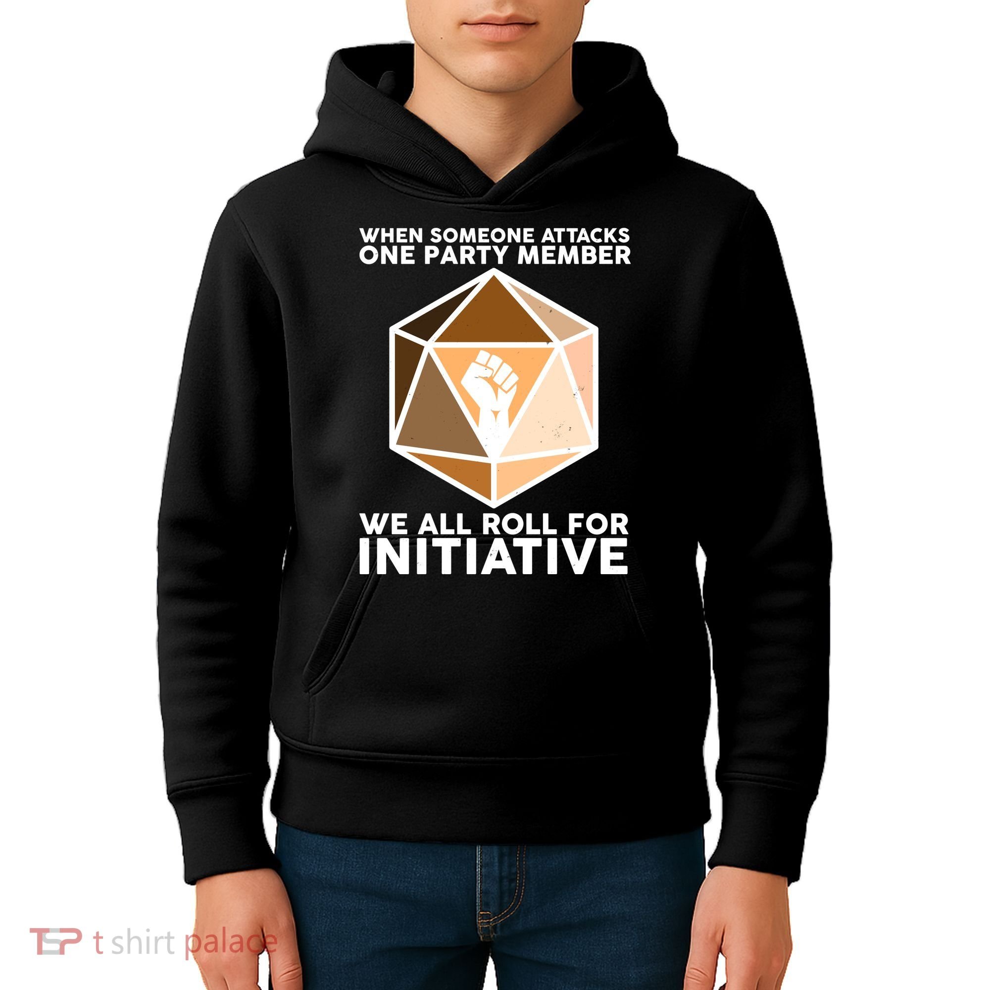 We All Roll For Initiative DnD Dice BLM Kids Hoodie
