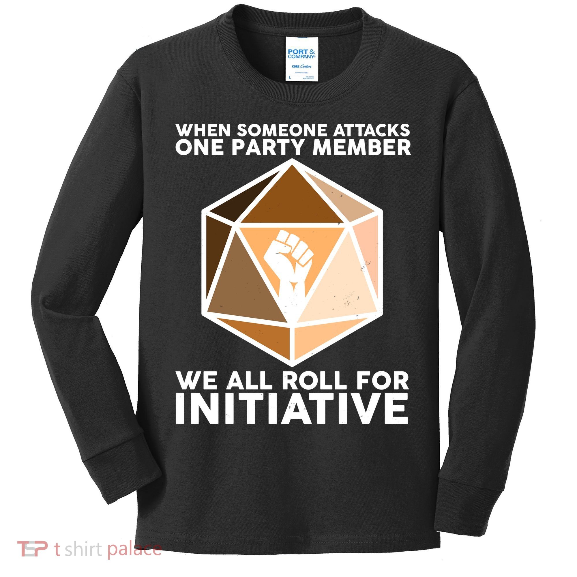 We All Roll For Initiative DnD Dice BLM Kids Long Sleeve Shirt
