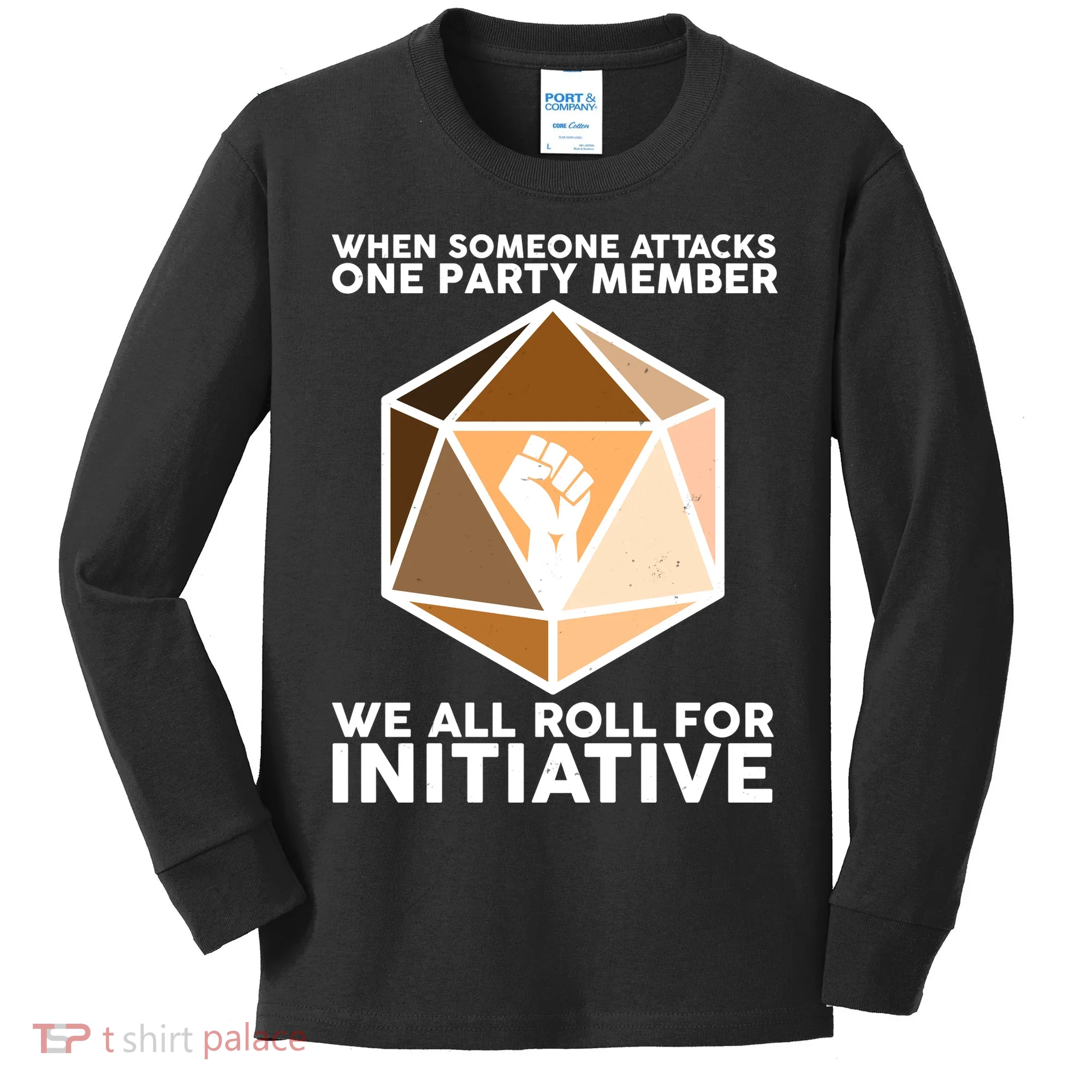 We All Roll For Initiative DnD Dice BLM Kids Long Sleeve Shirt