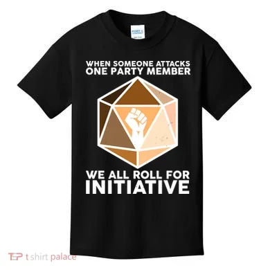 We All Roll For Initiative DnD Dice BLM Kids T-Shirt