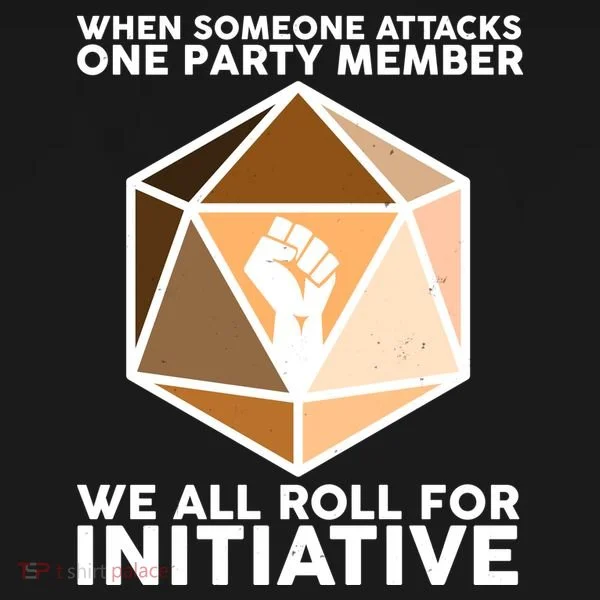 We All Roll For Initiative DnD Dice BLM Kids T-Shirt