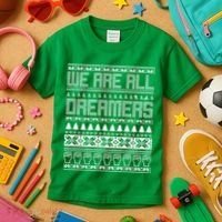 We Are All Dreamers Ugly Christmas Kids T-Shirt thumb 3