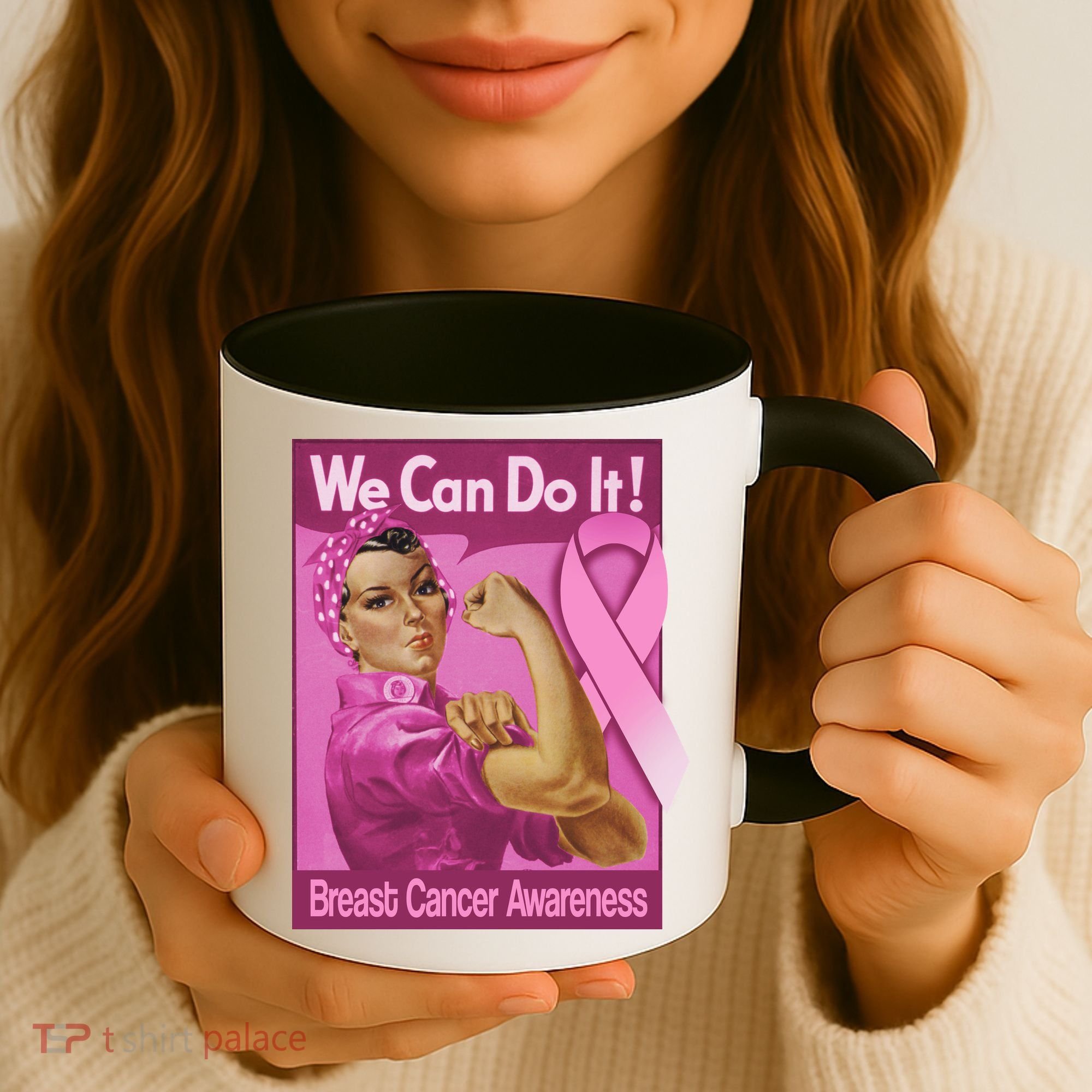 We Can Do It Fight Breast Cancer Coffee Mug