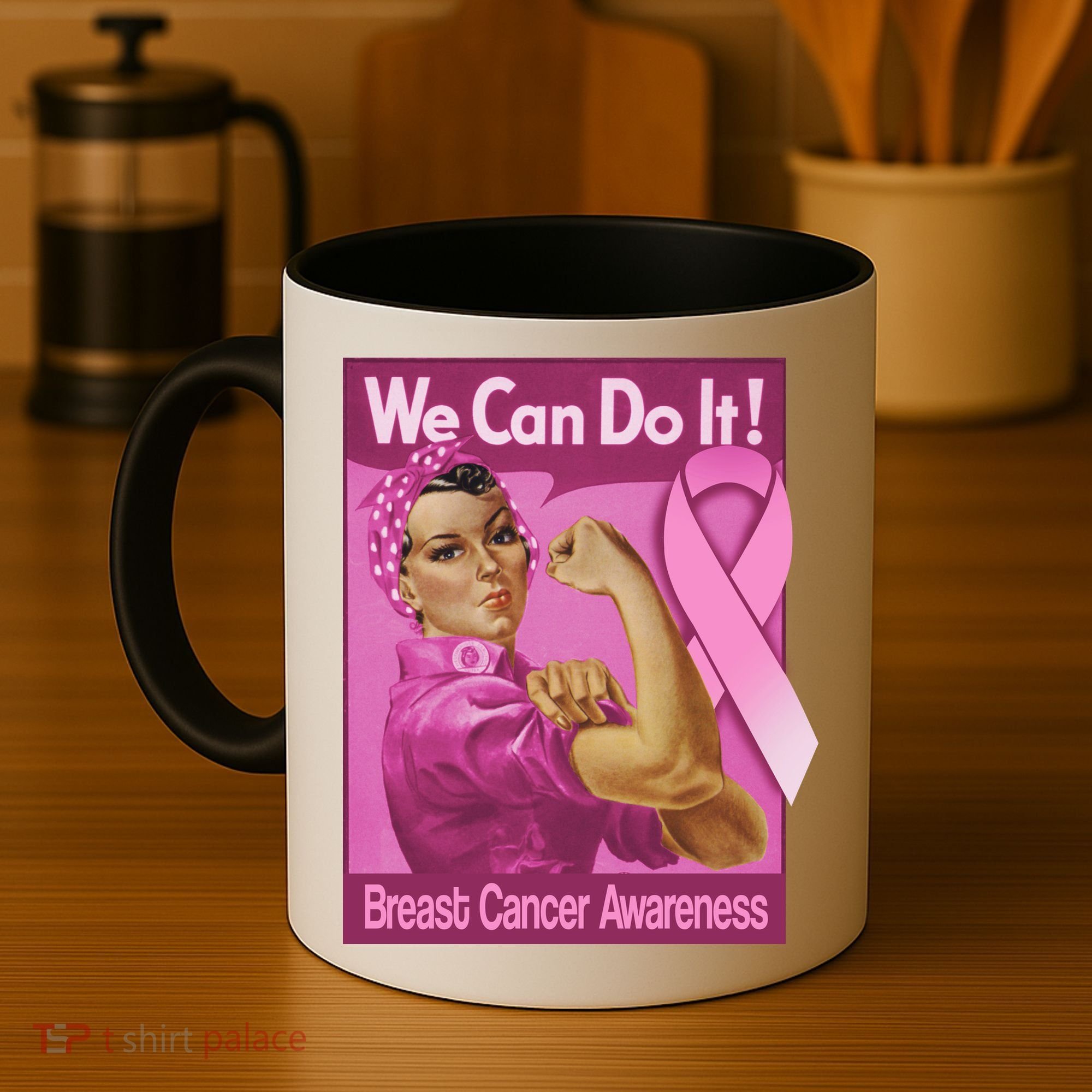 We Can Do It Fight Breast Cancer Coffee Mug