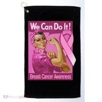 We Can Do It Fight Breast Cancer Golf Towel thumb 0