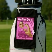 We Can Do It Fight Breast Cancer Golf Towel thumb 2