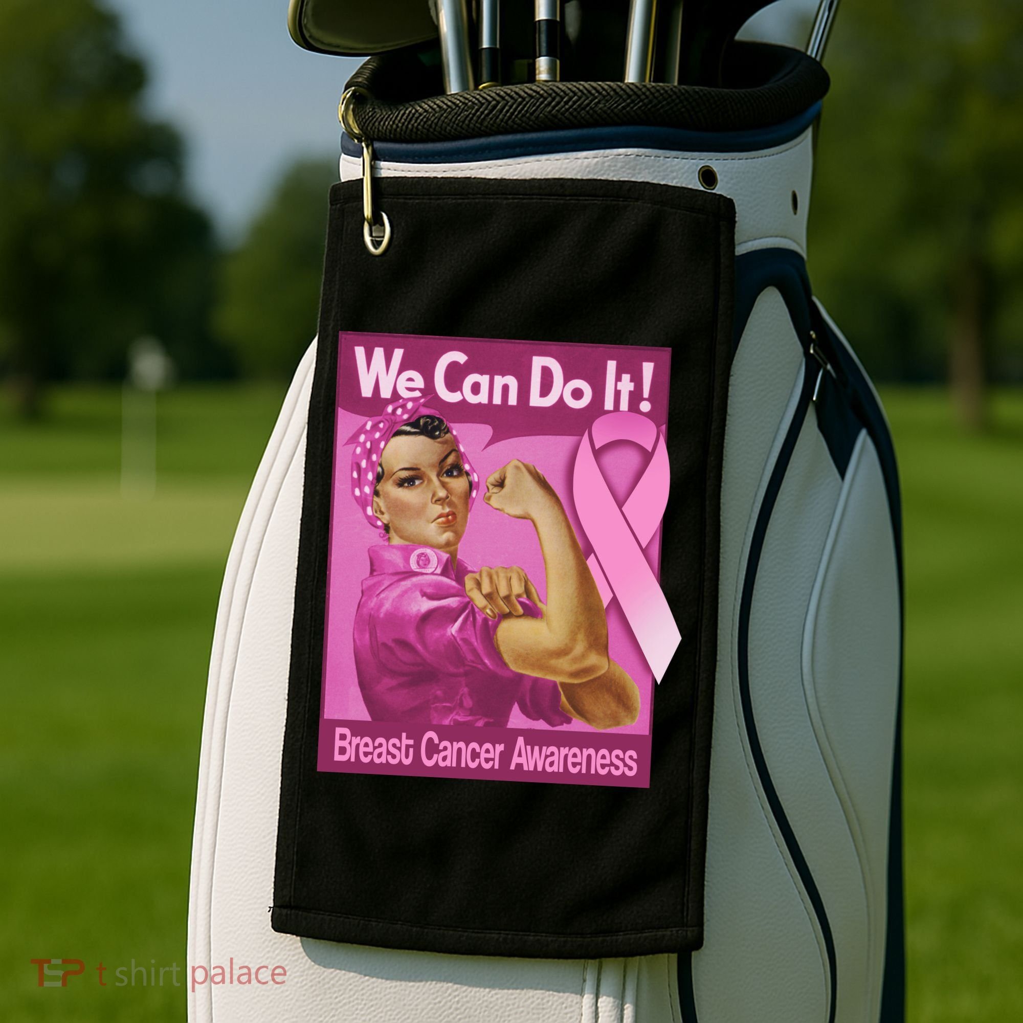 We Can Do It Fight Breast Cancer Golf Towel
