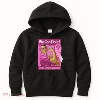 We Can Do It Fight Breast Cancer Kids Hoodie thumb 0