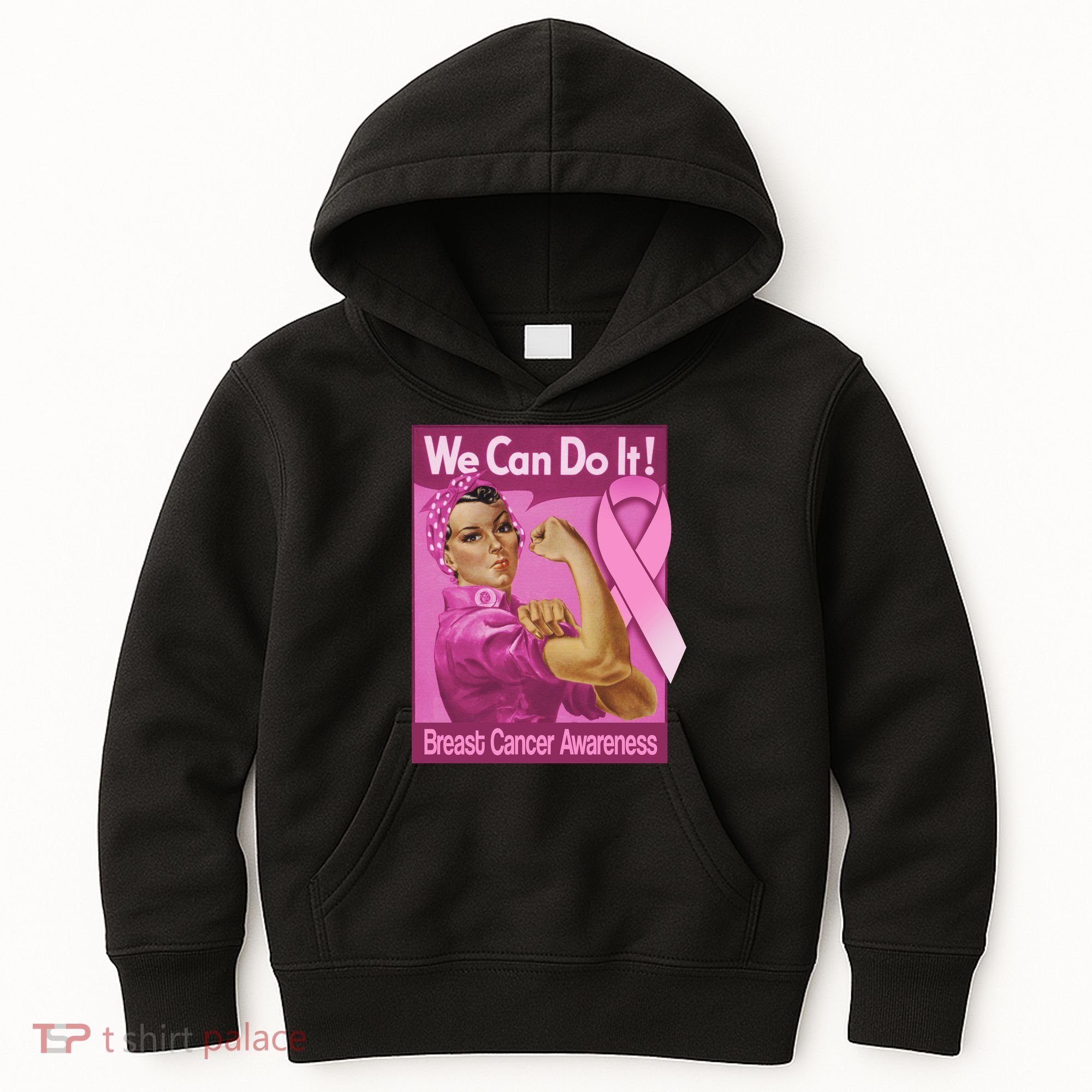 We Can Do It Fight Breast Cancer Kids Hoodie