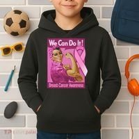We Can Do It Fight Breast Cancer Kids Hoodie thumb 2