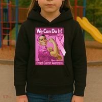 We Can Do It Fight Breast Cancer Kids Hoodie thumb 3