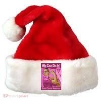 We Can Do It Fight Breast Cancer Santa Hat thumb 0