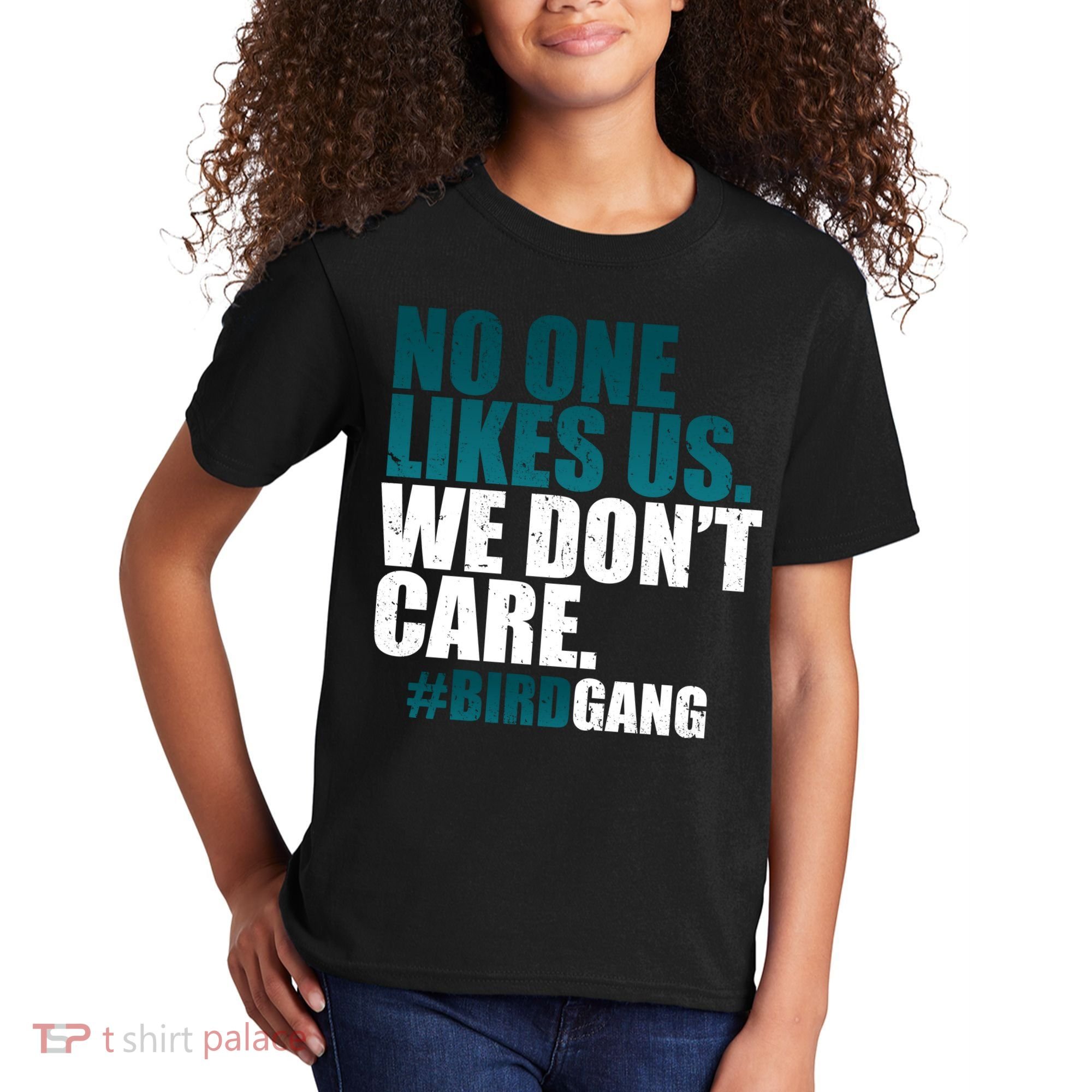 We Don't Care Birdgang Philadelphia Football Kids T-Shirt