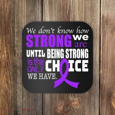 We Don't Know How Strong We Are Purple Ribbon Coaster