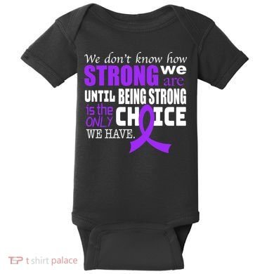 We Don't Know How Strong We Are Purple Ribbon Baby Bodysuit