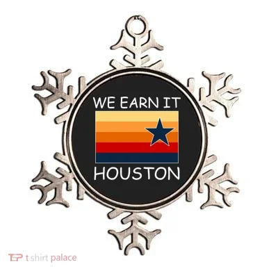 We Earn It Houston Texas Star Flag Ornament