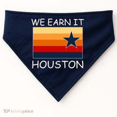 We Earn It Houston Texas Star Flag USA-Made Doggie Bandana
