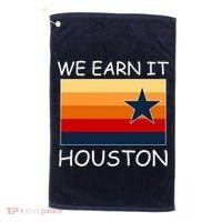 We Earn It Houston Texas Star Flag Golf Towel thumb 0