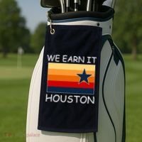 We Earn It Houston Texas Star Flag Golf Towel thumb 2