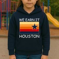 We Earn It Houston Texas Star Flag Kids Hoodie thumb 3