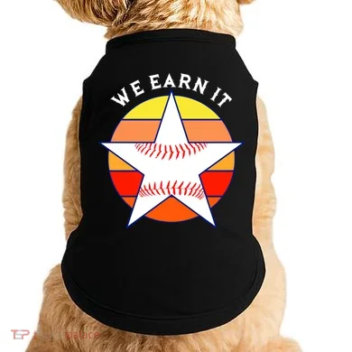 We Earn It Houston Throwback Baseball Star Doggie Tank