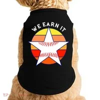 We Earn It Houston Throwback Baseball Star Doggie Tank thumb 0