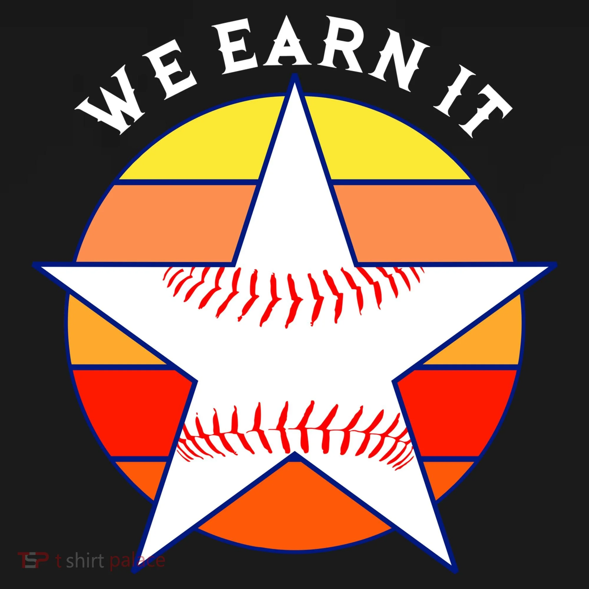 We Earn It Houston Throwback Baseball Star Doggie Tank