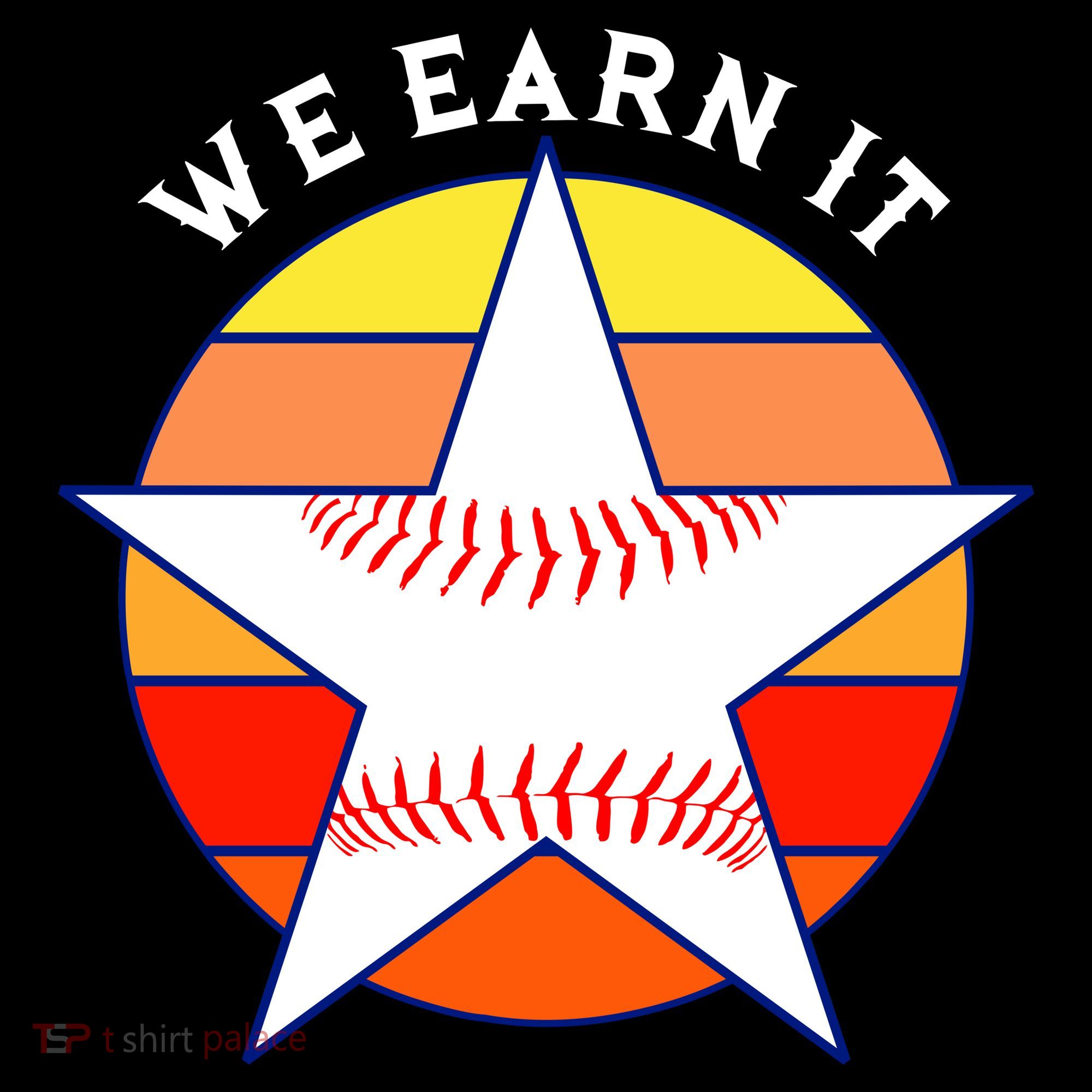 We Earn It Houston Throwback Baseball Star USA-Made Doggie Bandana