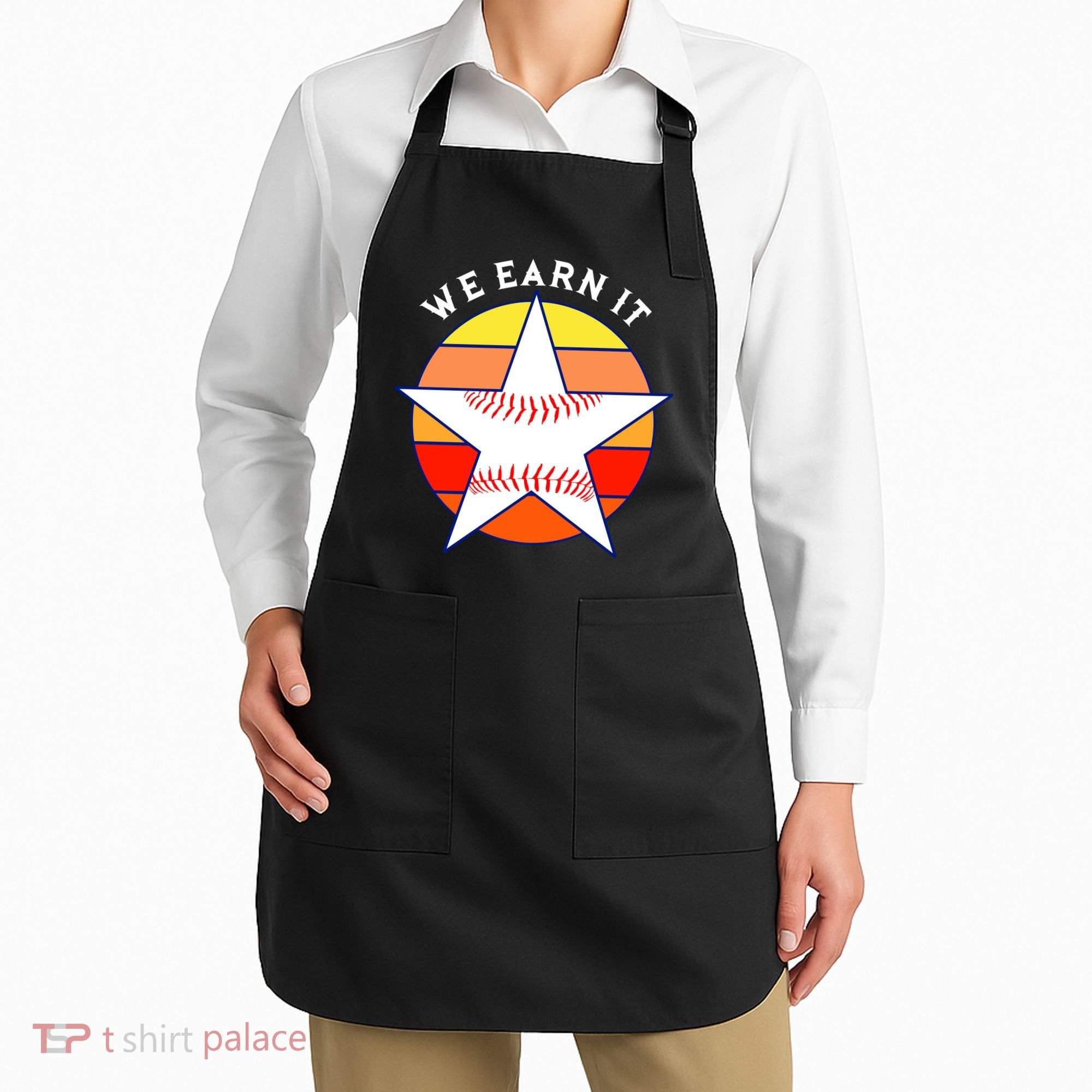 We Earn It Houston Throwback Baseball Star Apron
