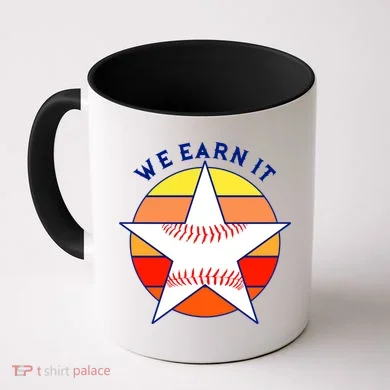 We Earn It Houston Throwback Baseball Star Coffee Mug