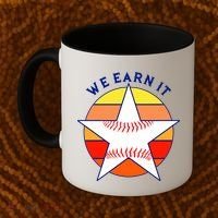 We Earn It Houston Throwback Baseball Star Coffee Mug thumb 2