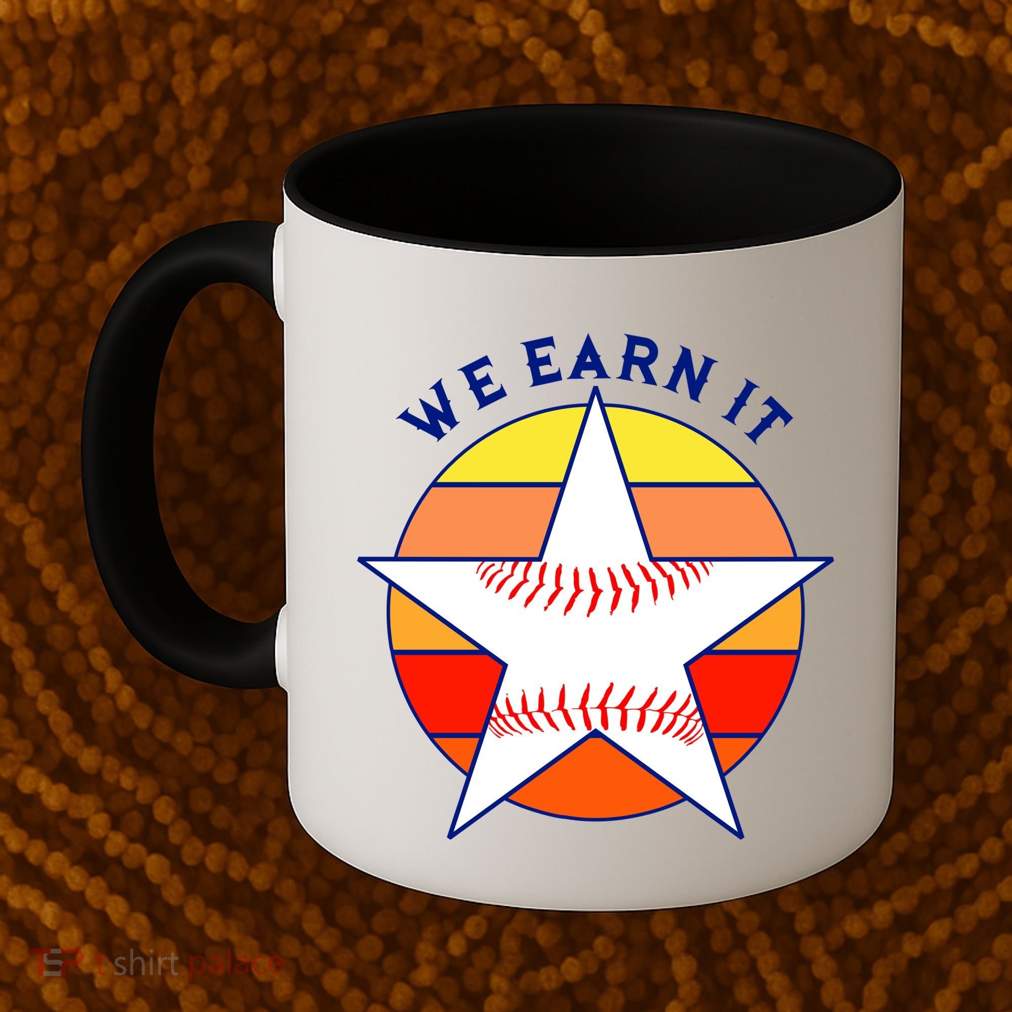 We Earn It Houston Throwback Baseball Star Coffee Mug