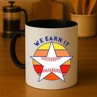 We Earn It Houston Throwback Baseball Star Coffee Mug thumb 4