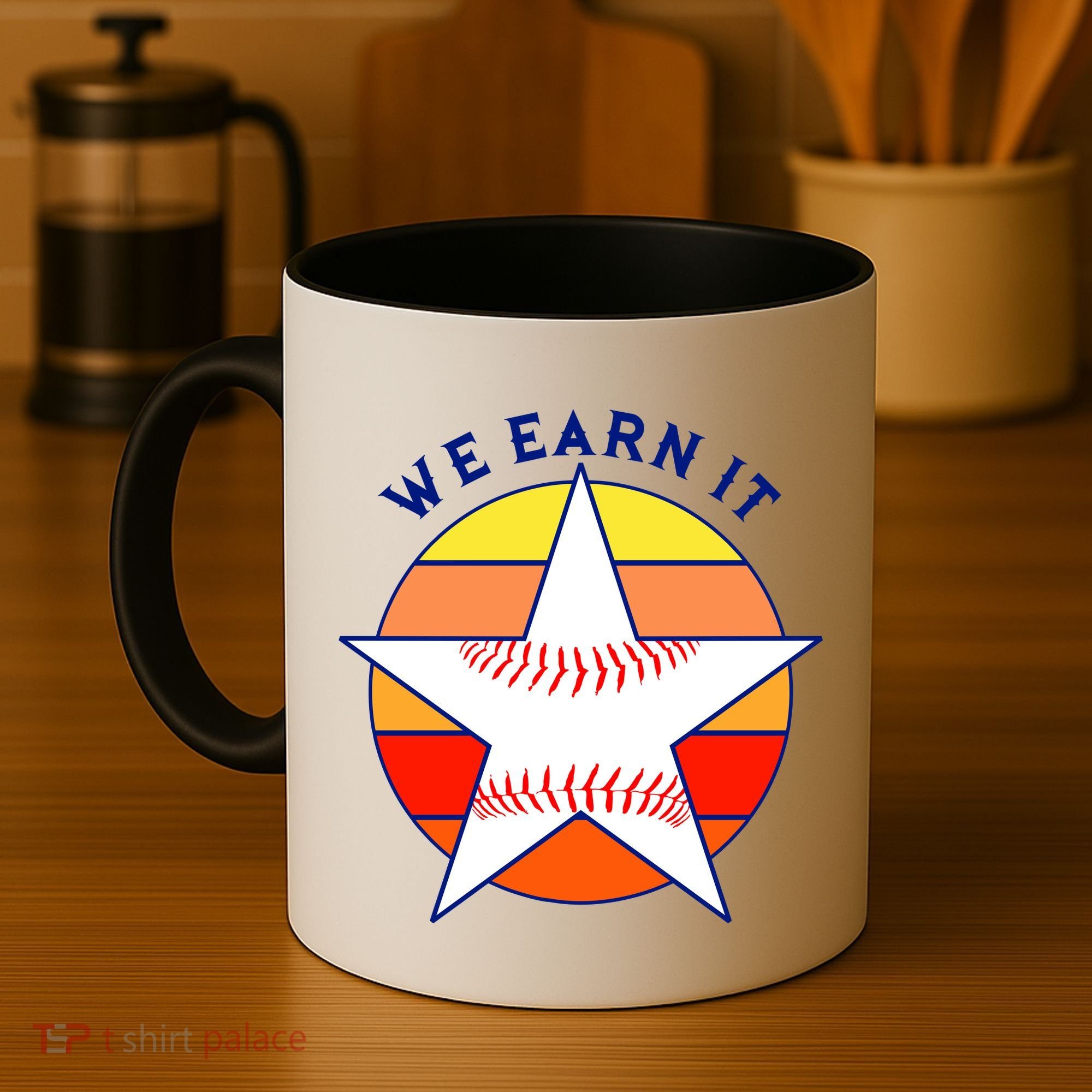 We Earn It Houston Throwback Baseball Star Coffee Mug