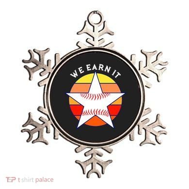 We Earn It Houston Throwback Baseball Star Ornament