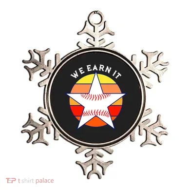 We Earn It Houston Throwback Baseball Star Ornament