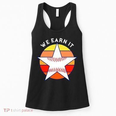 We Earn It Houston Throwback Baseball Star Women's Tank Top