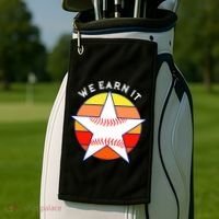 We Earn It Houston Throwback Baseball Star Golf Towel thumb 2