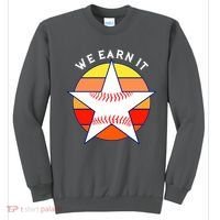 We Earn It Houston Throwback Baseball Star Sweatshirt thumb 0