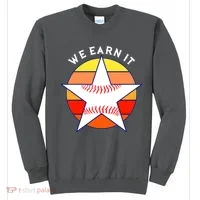We Earn It Houston Throwback Baseball Star Sweatshirt thumb 0