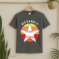 We Earn It Houston Throwback Baseball Star T-Shirt thumb 2