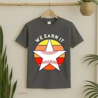 We Earn It Houston Throwback Baseball Star T-Shirt thumb 2