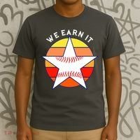 We Earn It Houston Throwback Baseball Star T-Shirt thumb 3