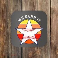 We Earn It Houston Throwback Baseball Star Coaster thumb 0