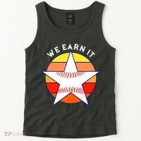 We Earn It Houston Throwback Baseball Star Tank Top thumb 2