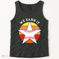 We Earn It Houston Throwback Baseball Star Tank Top thumb 2
