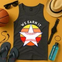 We Earn It Houston Throwback Baseball Star Tank Top thumb 4