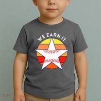 We Earn It Houston Throwback Baseball Star Toddler T-Shirt thumb 2